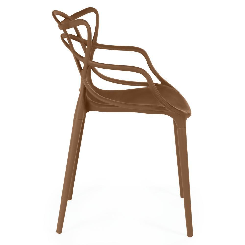 Kit 8 Cadeiras De Jantar Allegra Prática Empilhável - Marrom - 5