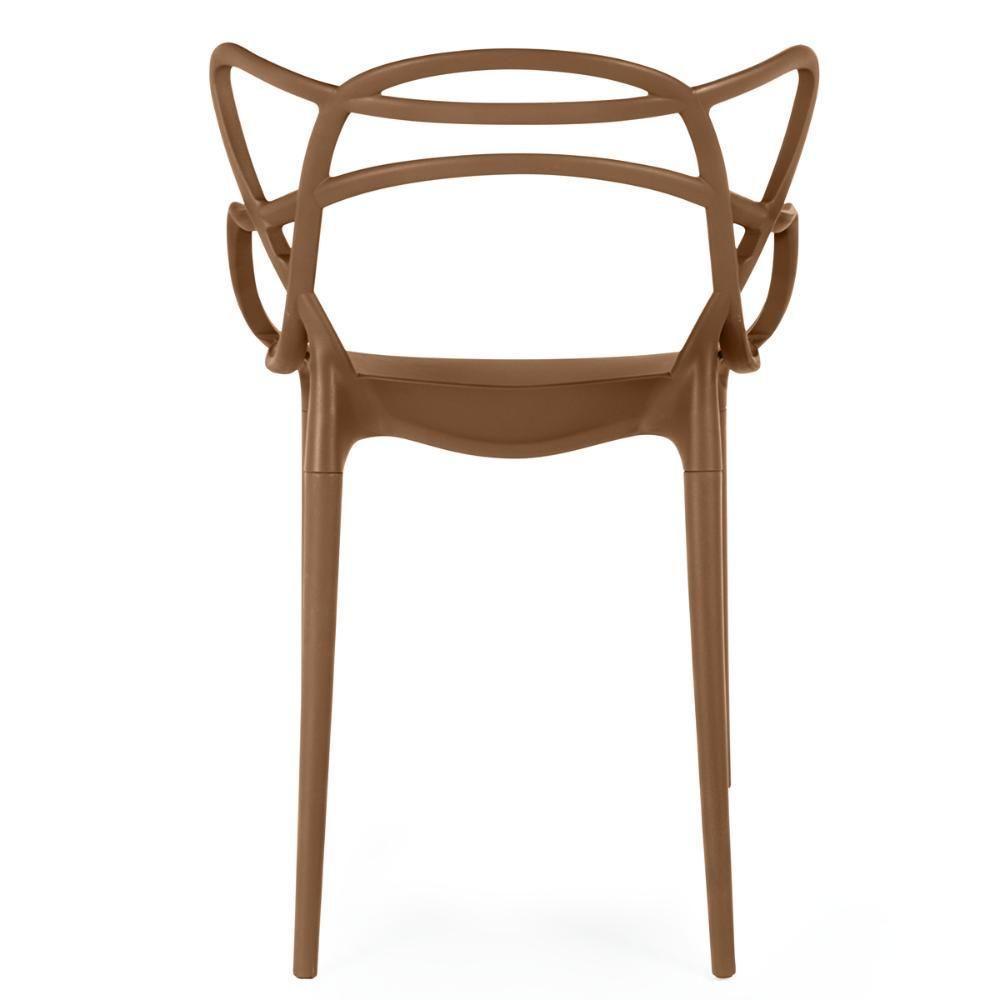 Kit 8 Cadeiras De Jantar Allegra Prática Empilhável - Marrom - 7