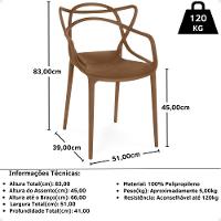 Kit 8 Cadeiras De Jantar Allegra Prática Empilhável - Marrom - 9