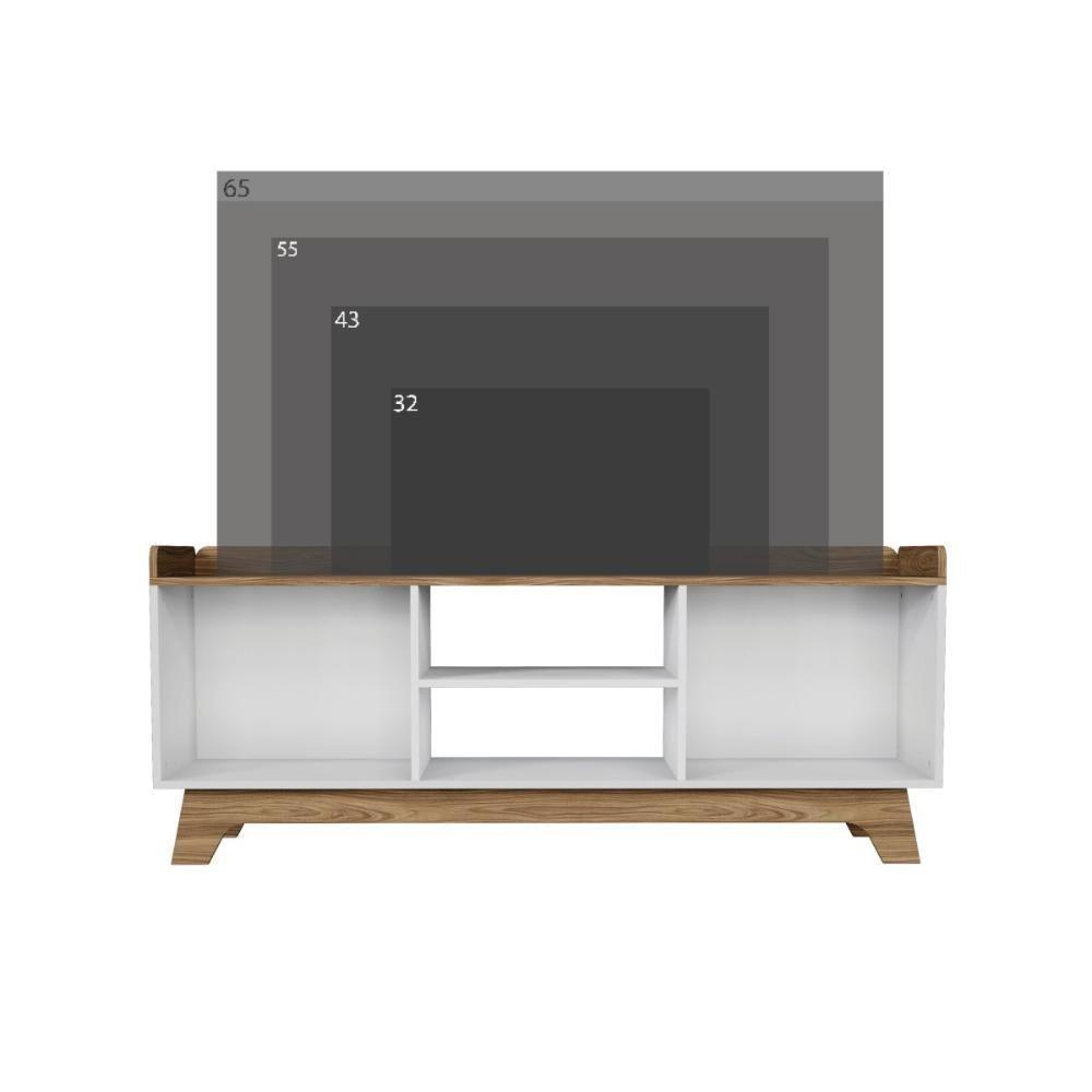 Rack Para Tv Até 65'' Com 2 Portas 150cm John - Branco - 2