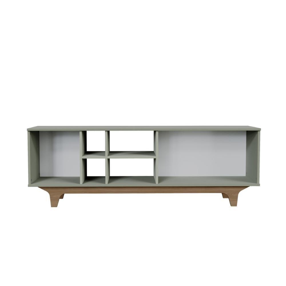 Rack Para Tv Até 65'' Com 2 Portas E Nichos 160cm Lars - Verde - 5