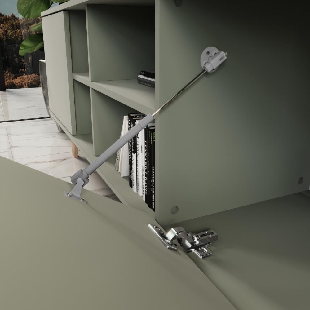 Rack Para Tv Até 65'' Com 2 Portas E Nichos 160cm Lars - Verde - 7