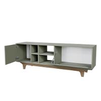 Rack Para Tv Até 65'' Com 2 Portas E Nichos 160cm Lars - Verde