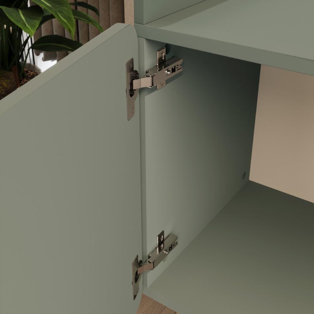 Rack Para Tv Até 75'' Com 3 Portas 200cm John - Verde - 7