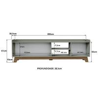 Rack Para Tv Até 75'' Com 3 Portas 200cm John - Verde - 3