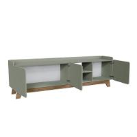 Rack Para Tv Até 75'' Com 3 Portas 200cm John - Verde