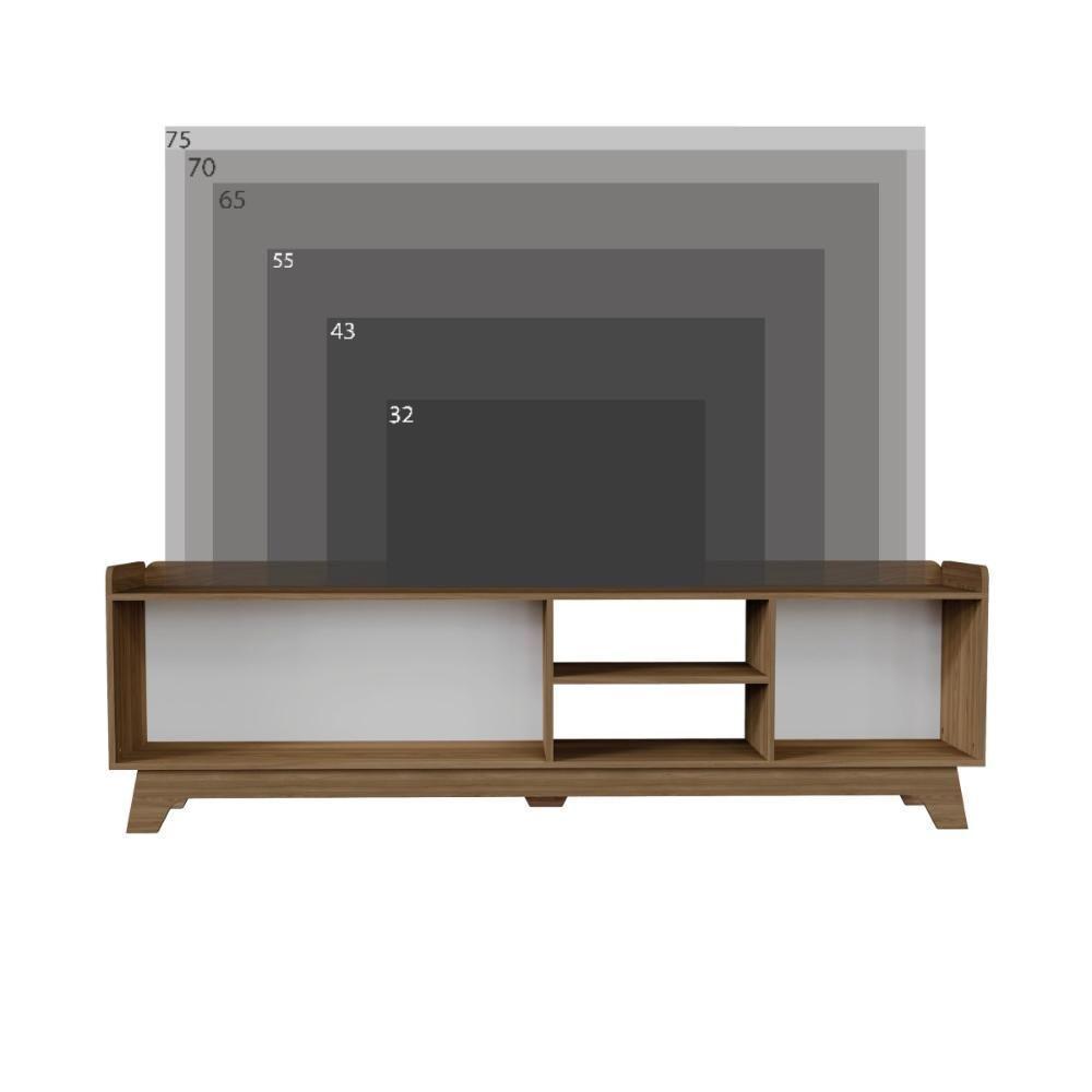 Rack Para Tv Até 75'' Com 3 Portas 200cm John - Branco - 5