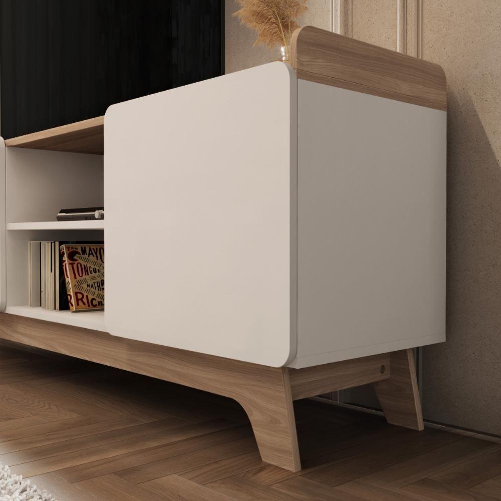 Rack Para Tv Até 75'' Com 3 Portas 200cm John - Branco - 7