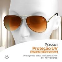Oculos Sol Feminino Aço Inoxidavel Marrom Aviador + Case Lente Marrom Orginal Qualidade Premium - 2