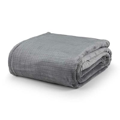 Cobertor Manta Deluxe 1 Peça Casal Queen Toque Suave Flannel - Cinza Lunar - 100% Poliéster