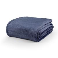 Cobertor Manta Deluxe 1 Peça Casal Queen Toque Suave Flannel - Azul Noturno - 100% Poliéster - 1