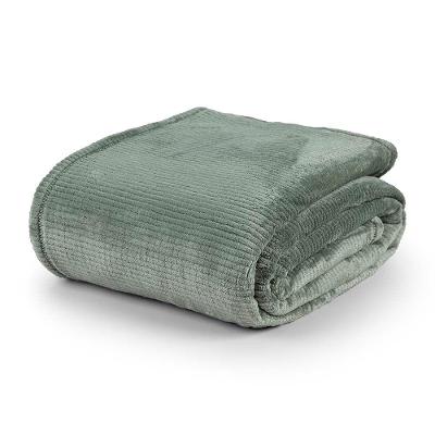 Cobertor Manta Deluxe 1 Peça Casal Queen Toque Suave Flannel - Verde Louro - 100% Poliéster