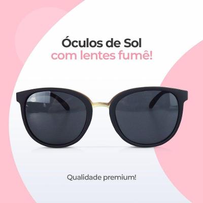Oculos Sol Feminino Vintage Emborrachado + Case Preto Moda Qualidade Premium Casual Estiloso