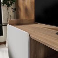 Rack Para Tv Até 65'' Com 2 Portas 150cm John - Natural/branco - 5