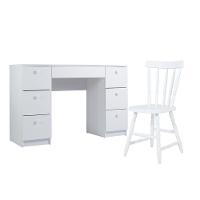 Mesa De Escritório Ditália 7 Gavetas Com Cadeira Pe-100 Branco - 1