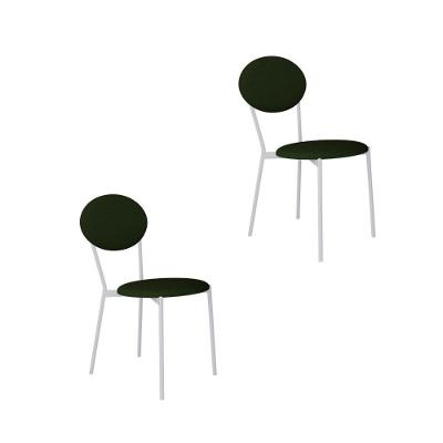 Cadeira Vintage Elipse Fixa C-4 Pes 430 X 535 X 860 Mm C-2 Un. Pés Brancos. Cy.vd.msg Verde Musgo City