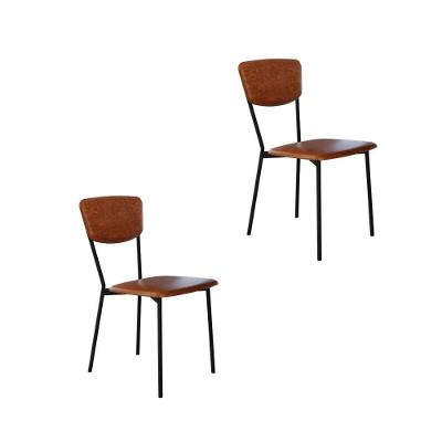Cadeira Vintage Retrô Fixa C-4 Pés 425 X 505 X 830 Mm C-2 Un. Cn.caramelo Courino Caramelo