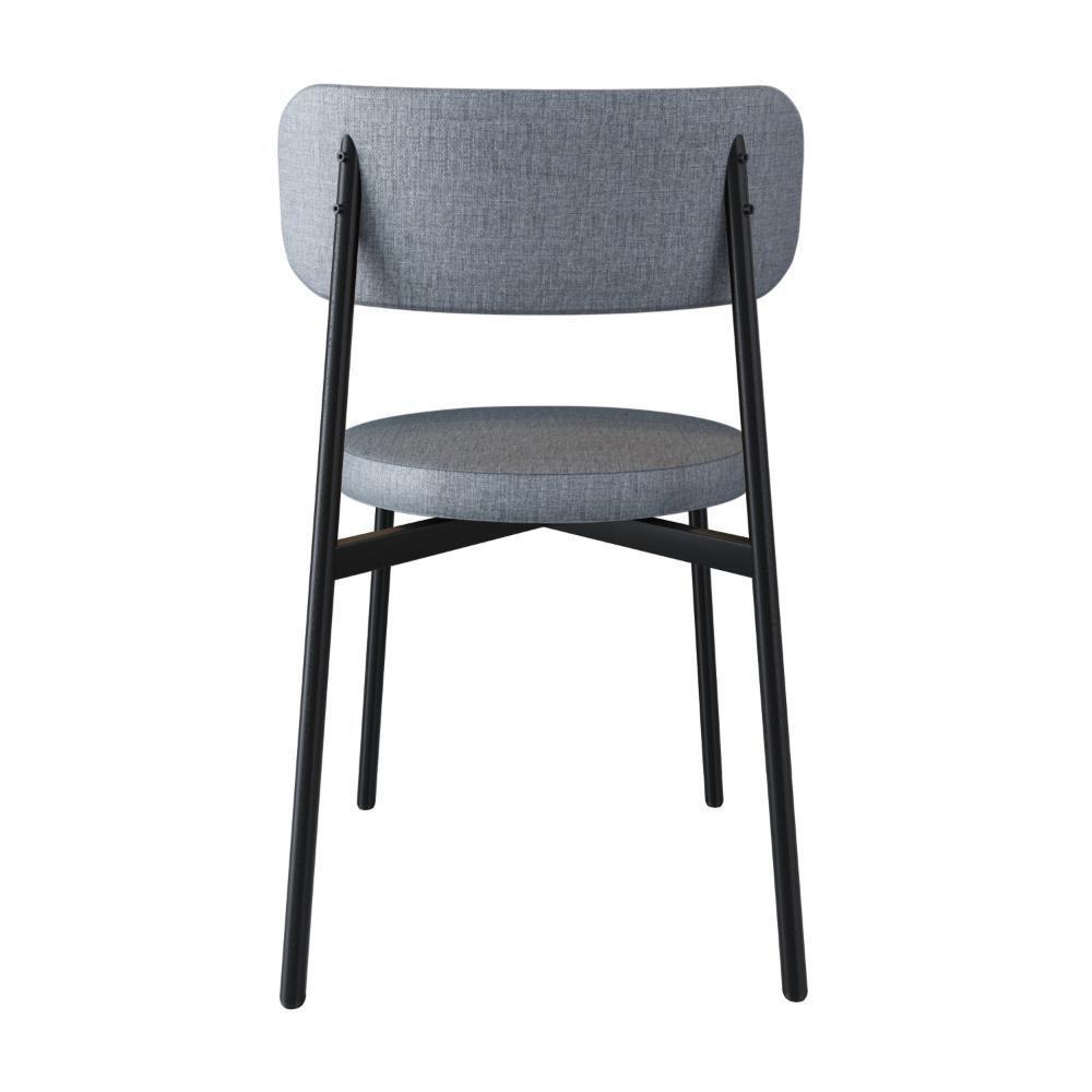 Cadeira Kyta Fixa C-4 Pés 50 X 44,7 X 83,8 Cm. Corriente Cinza-courino Preto Corriente Cinza-courino Preto - 5