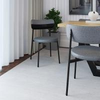 Cadeira Kyta Fixa C-4 Pés 50 X 44,7 X 83,8 Cm. Corriente Cinza-courino Preto Corriente Cinza-courino Preto - 2