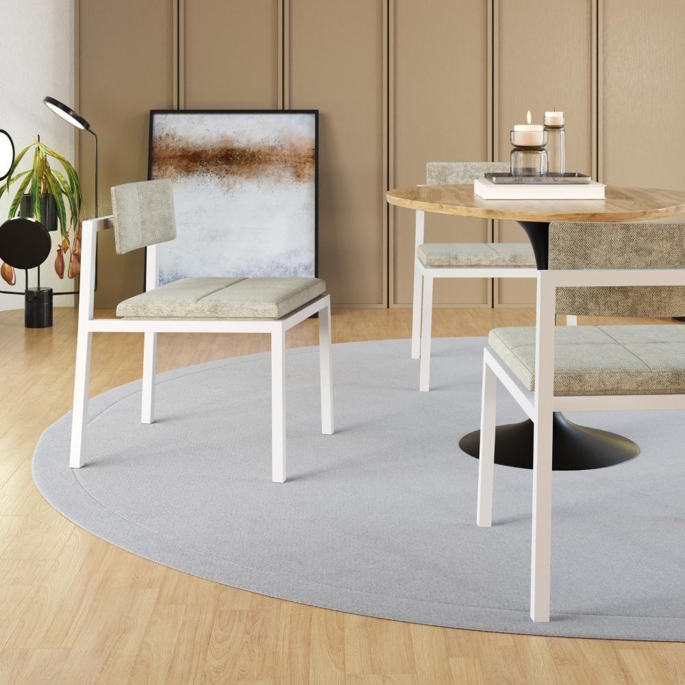 Cadeira Noah Encosto Anatômico Pés Brancos. Lautrec Off White Lautrec Off White - 3