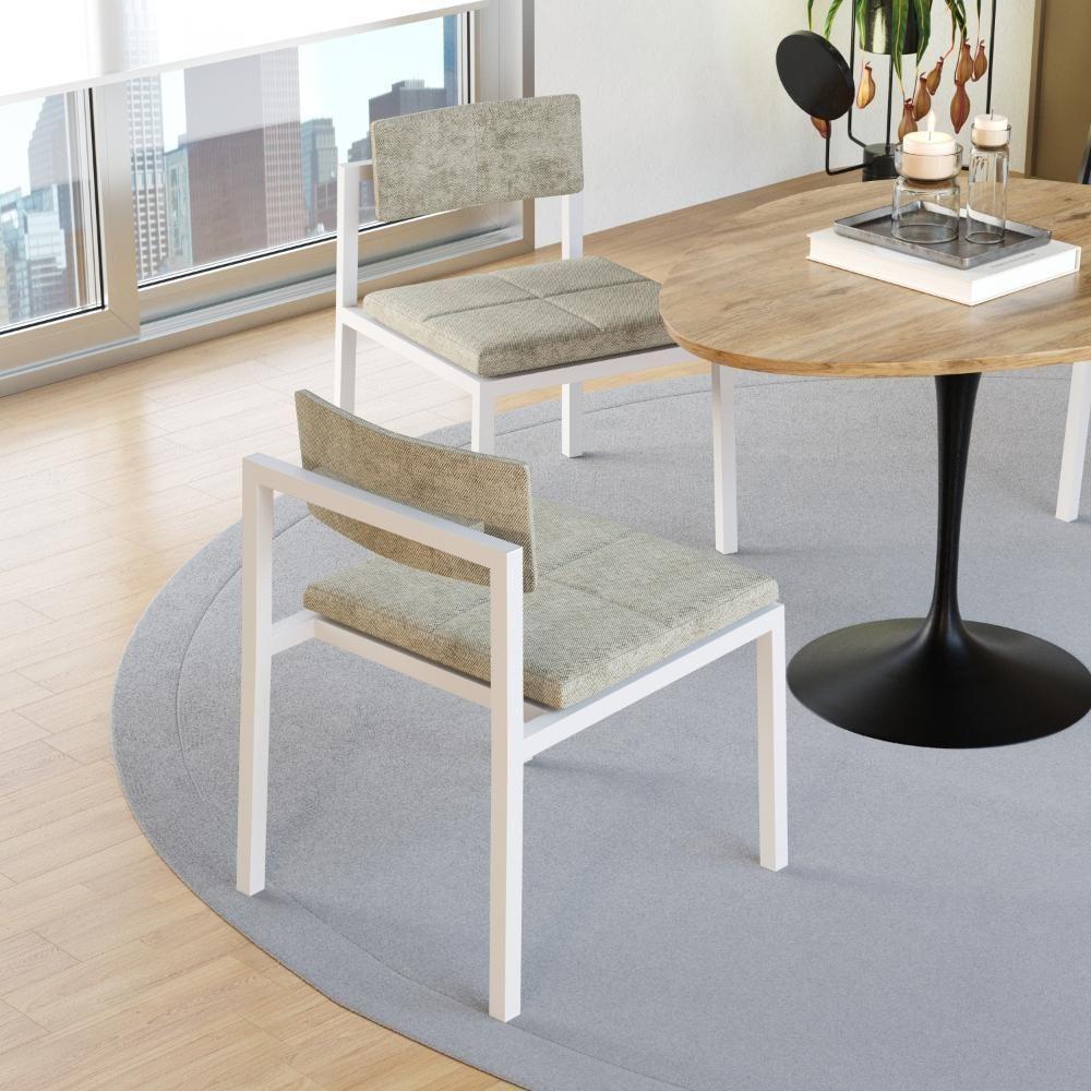 Cadeira Noah Encosto Anatômico Pés Brancos. Lautrec Off White Lautrec Off White - 4