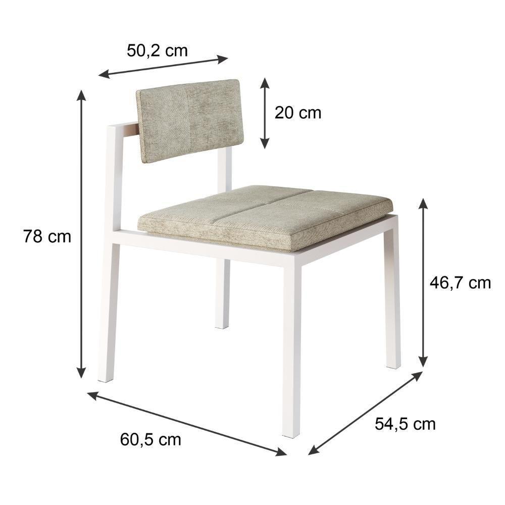 Cadeira Noah Encosto Anatômico Pés Brancos. Lautrec Off White Lautrec Off White - 6