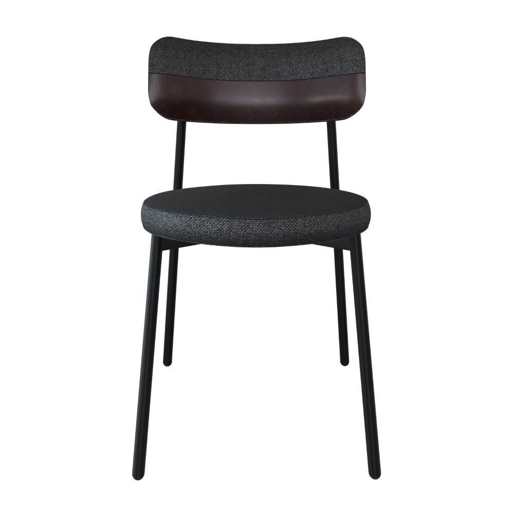 Cadeira Kyta Fixa C-4 Pés 50 X 44,7 X 83,8 Cm. Corriente Grafite-courino Café Corriente Grafite-courino Café - 4