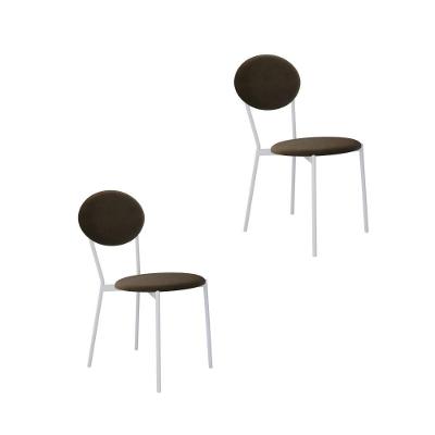 Cadeira Vintage Elipse Fixa C-4 Pes 430 X 535 X 860 Mm C-2 Un. Pés Brancos. Vld.sand Veludo Sand