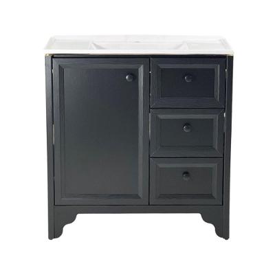 Gabinete Armário Banheiro Ditália Com Pia Bn-05 Preto