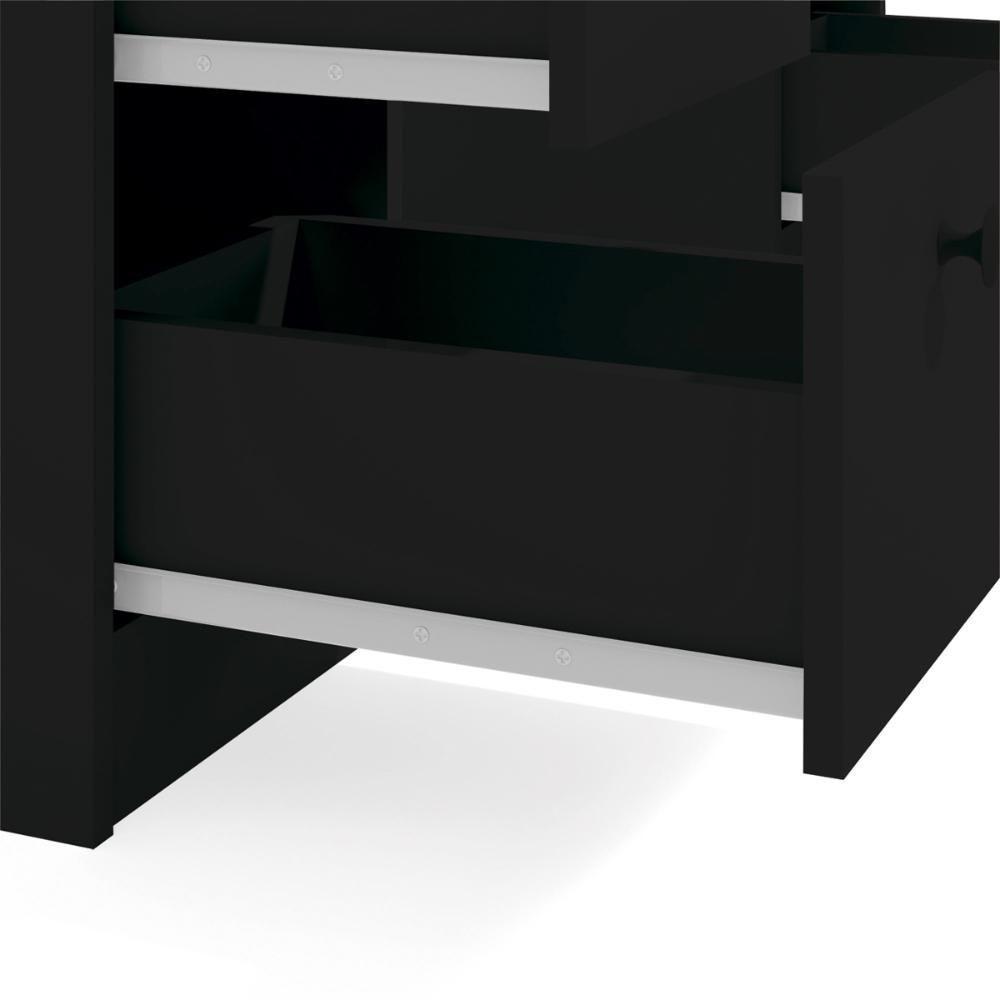 Mesa De Escritório Ditália 7 Gavetas Pe-100 Preto - 8