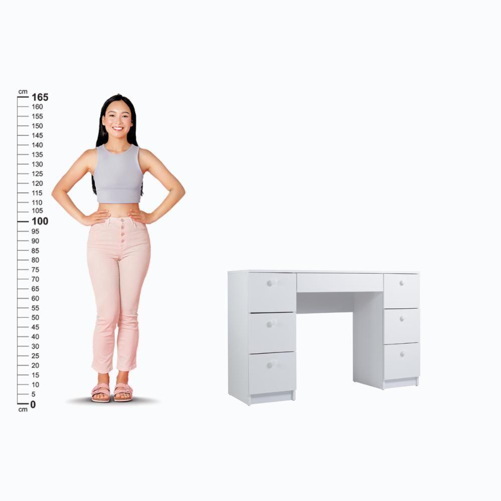 Mesa De Escritório Ditália 7 Gavetas Pe-100 Branco - 6