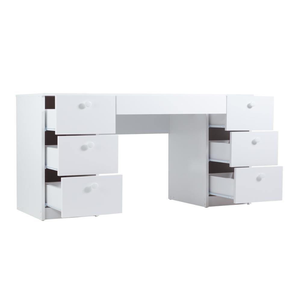 Mesa De Escritório Ditália 7 Gavetas Pe-100 Branco - 7