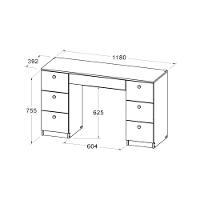 Mesa De Escritório Ditália 7 Gavetas Pe-100 Branco - 3