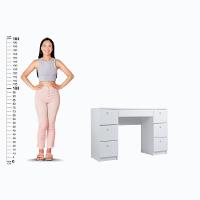 Mesa De Escritório Ditália 7 Gavetas Pe-100 Branco - 6