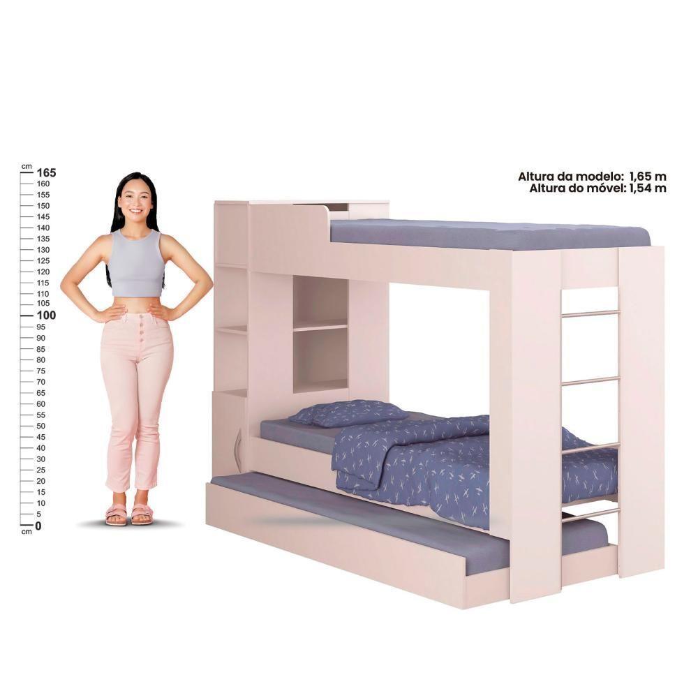 Beliche Ditália Cama Auxiliar Com Colchões + Kit Luz Cm-15 Branco - 5