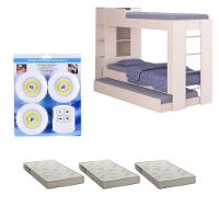 Beliche Ditália Cama Auxiliar Com Colchões + Kit Luz Cm-15 Branco - 1