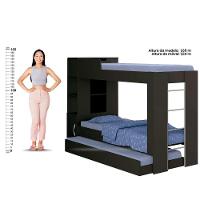 Beliche Ditália Cama Auxiliar Com Colchões + Kit Luz Cm-15 Preto - 5