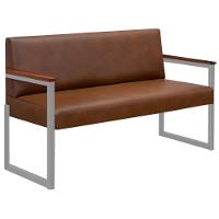 Conjunto 2 Sofás De 2 Lugares Niterói Couro Marrom Em Metal Champanhe - 5