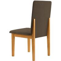 Conjunto 2 Cadeiras ágata Veludo Marrom Com Botões Pés Em Madeira Jcm - 6