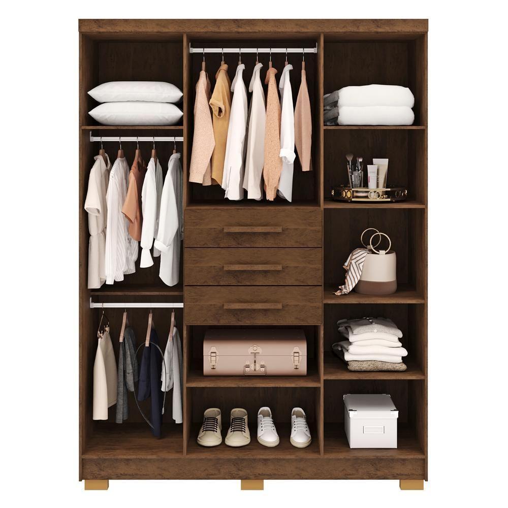 Guarda Roupa Casal 151 Cm 6 Portas 3 Gavetas 10020 Vlr Imbuia - 2
