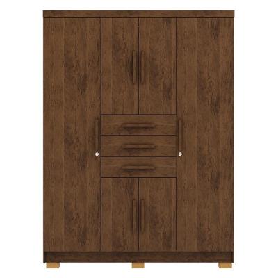 Guarda Roupa Casal 151 Cm 6 Portas 3 Gavetas 10020 Vlr Imbuia