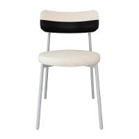 Cadeira Kyta Fixa C-4 Pés 50 X 44,7 X 83,8 Cm Pés Brancos. Corriente Palha-courino Preto Corriente Palha-courino Preto