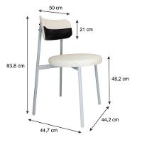 Cadeira Kyta Fixa C-4 Pés 50 X 44,7 X 83,8 Cm Pés Brancos. Corriente Palha-courino Preto Corriente Palha-courino Preto - 6