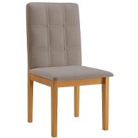 Conjunto 2 Cadeiras ágata Veludo Bege Com Botões Pés Em Madeira Jcm - 5