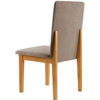 Conjunto 2 Cadeiras ágata Veludo Bege Com Botões Pés Em Madeira Jcm - 6