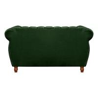 Sofá Chesterfield 2 Lugares Realeza Vintage Retrô Veludo Verde