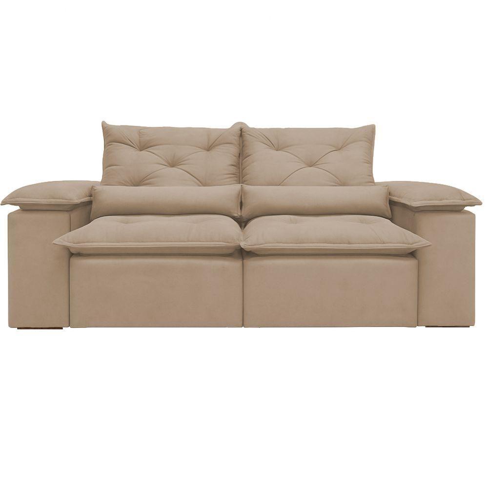 Sofá Retrátil Reclinável Porto Veludo Cappuccino 2 M - 4