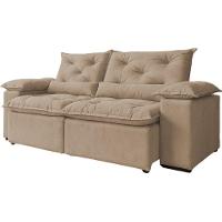 Sofá Retrátil Reclinável Porto Veludo Cappuccino 2 M - 1