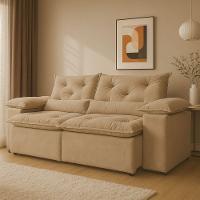 Sofá Retrátil Reclinável Porto Veludo Cappuccino 2 M - 2