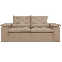 Sofá Retrátil Reclinável Porto Veludo Cappuccino 2 M